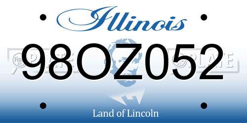 98OZ052 Illinois License Plate