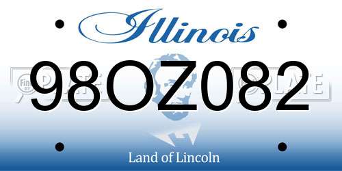 98OZ082 Illinois License Plate