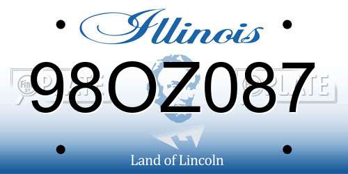 98OZ087 Illinois License Plate