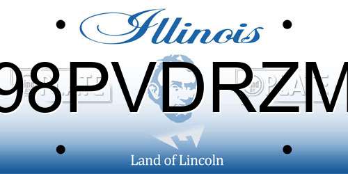 98PVDRZM Illinois License Plate