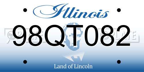 98QT082 Illinois License Plate