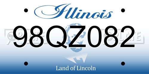 98QZ082 Illinois License Plate