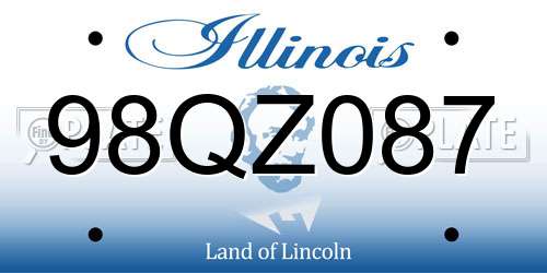 98QZ087 Illinois License Plate