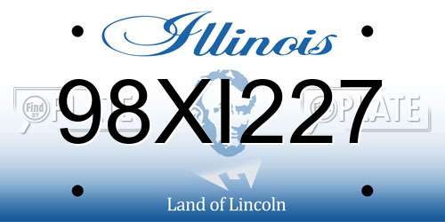 98XI227 Illinois License Plate