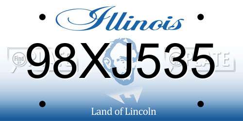 98XJ535 Illinois License Plate
