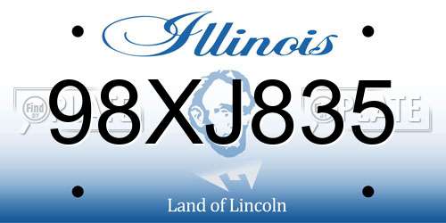 98XJ835 Illinois License Plate