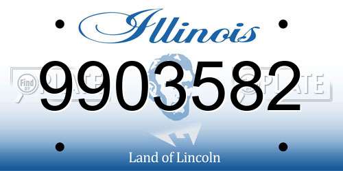 9903582 Illinois License Plate