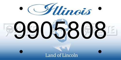 9905808 Illinois License Plate