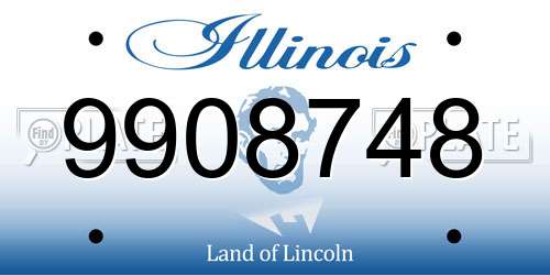 9908748 Illinois License Plate