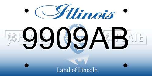 9909AB Illinois License Plate