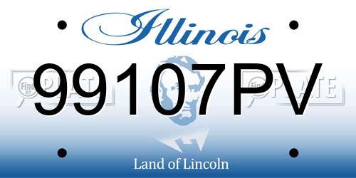 99107PV Illinois License Plate