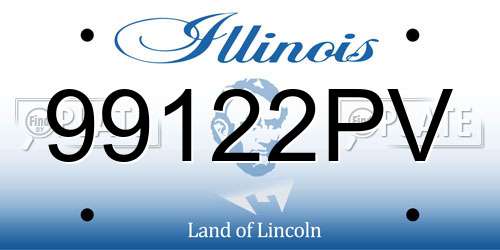99122PV Illinois License Plate