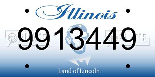 9913449 Illinois License Plate