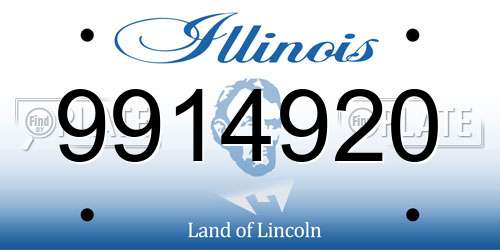 9914920 Illinois License Plate