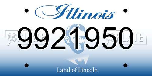 9921950 Illinois License Plate