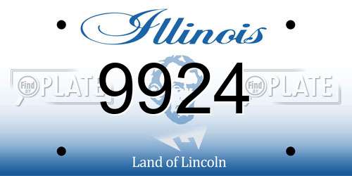 9924 Illinois License Plate