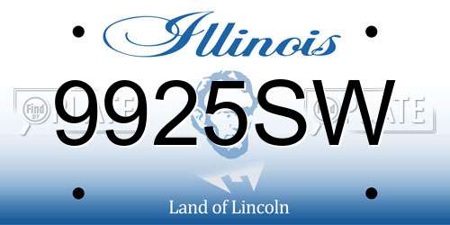 9925SW Illinois License Plate