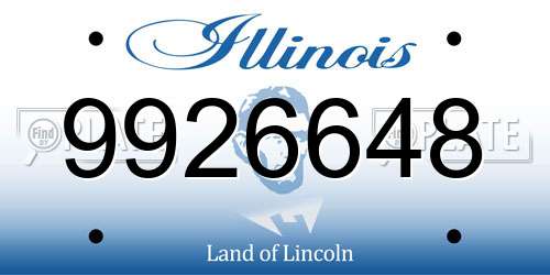 9926648 Illinois License Plate