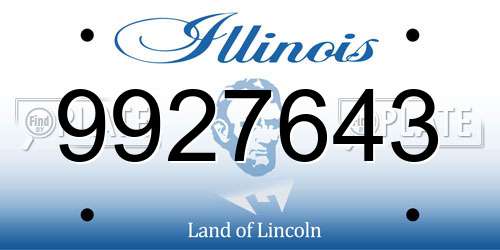9927643 Illinois License Plate