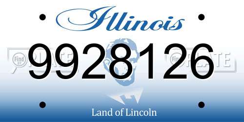 9928126 Illinois License Plate