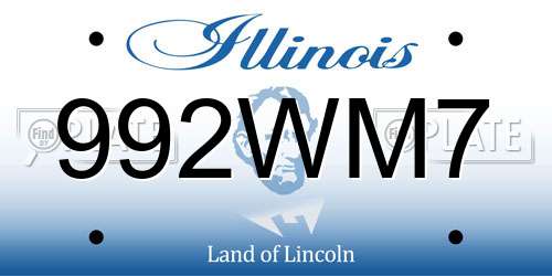 992WM7 Illinois License Plate