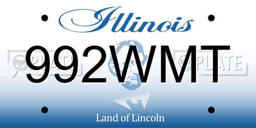 992WMT Illinois License Plate
