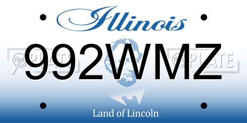 992WMZ Illinois License Plate