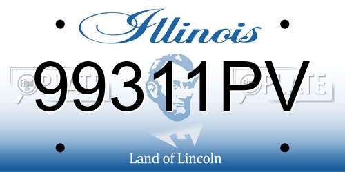 99311PV Illinois License Plate