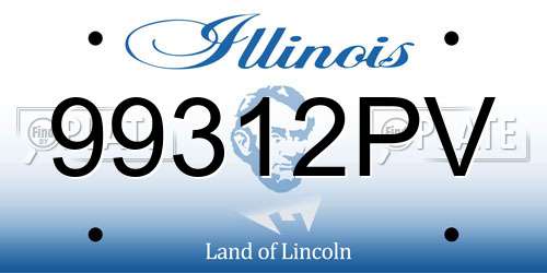 99312PV Illinois License Plate