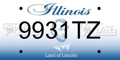 9931TZ Illinois License Plate