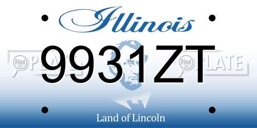 9931ZT Illinois License Plate
