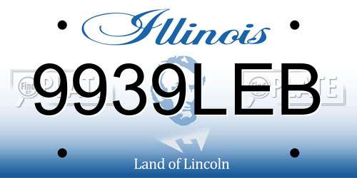 9939LEB Illinois License Plate