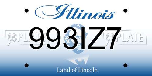 993IZ7 Illinois License Plate