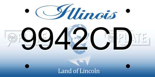 9942CD Illinois License Plate