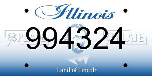 994324 Illinois License Plate
