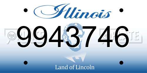9943746 Illinois License Plate