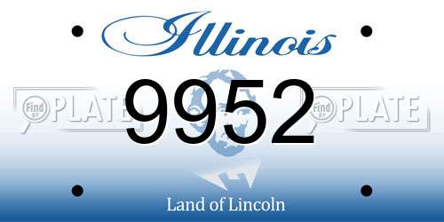 9952 Illinois License Plate