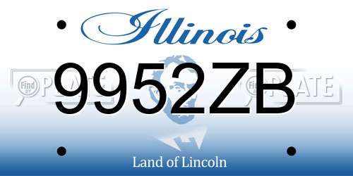 9952ZB Illinois License Plate