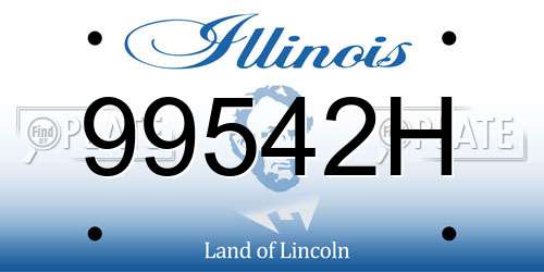99542H Illinois License Plate