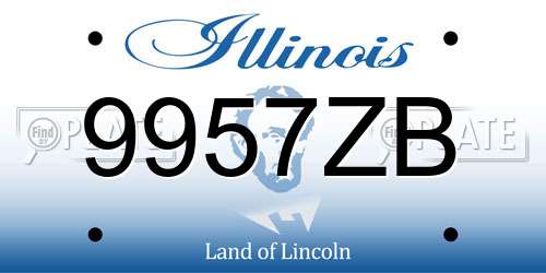 9957ZB Illinois License Plate