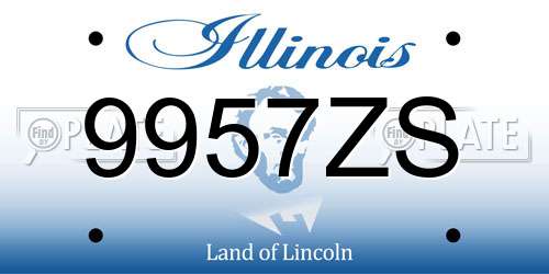 9957ZS Illinois License Plate