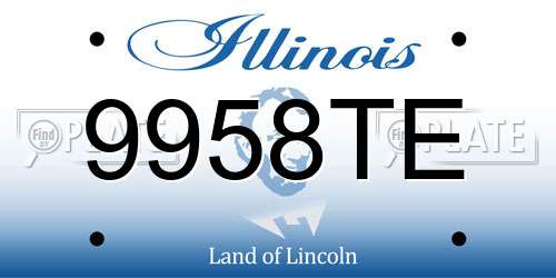 9958TE Illinois License Plate