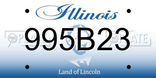 995B23 Illinois License Plate