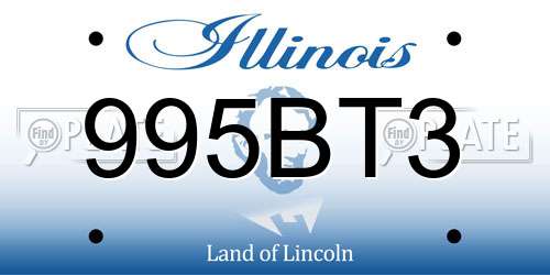 995BT3 Illinois License Plate