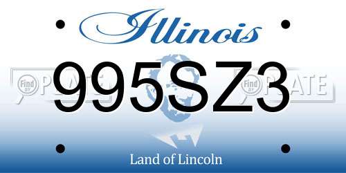 995SZ3 Illinois License Plate
