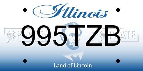 995TZB Illinois License Plate
