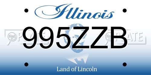995ZZB Illinois License Plate