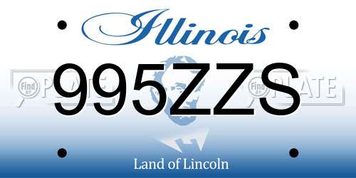 995ZZS Illinois License Plate