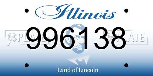 996138 Illinois License Plate