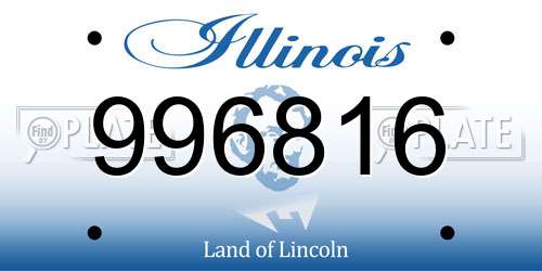 996816 Illinois License Plate